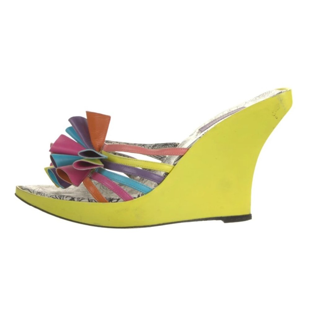 ❤️ Authentic Gorgeous Emilio Pucci Colorful Ribbon Leather Wedges ❤️